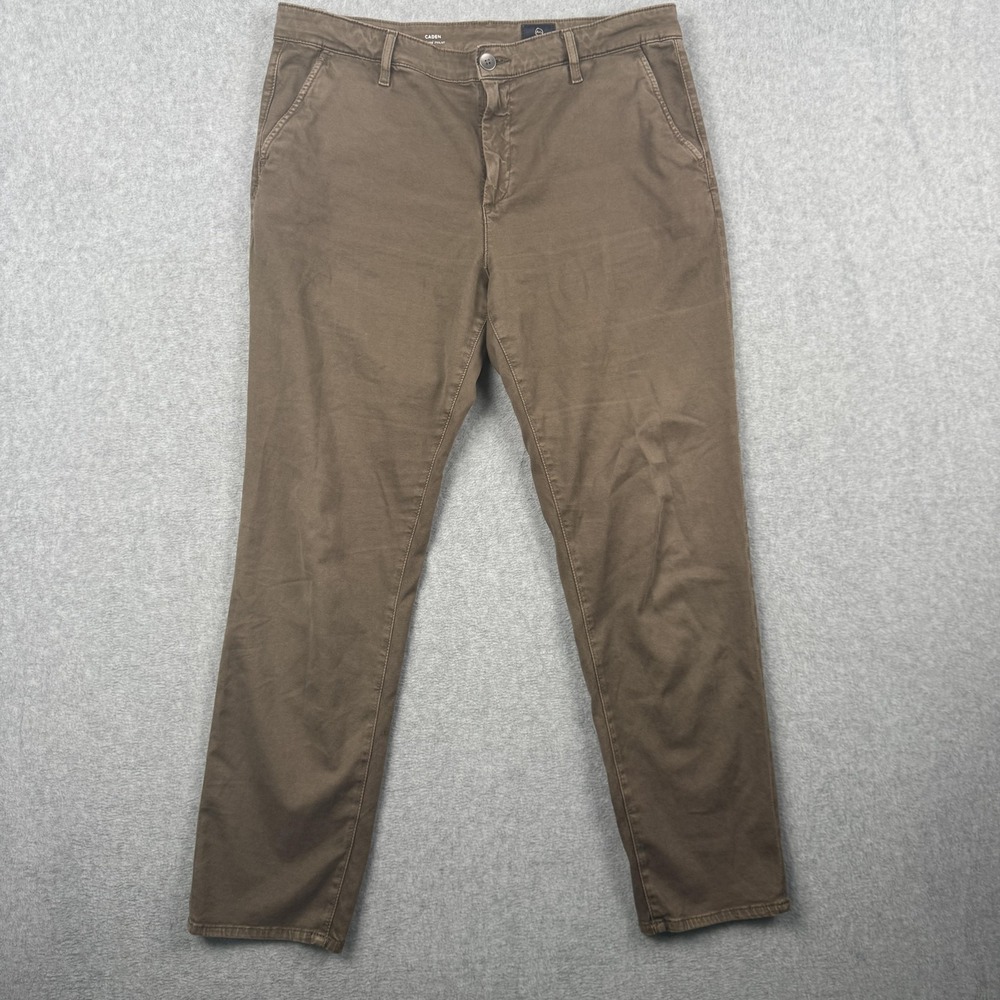 AG Adriano Goldschmied Pants Mens 31R Brown Stretch Chino Caden Tailored Trouser